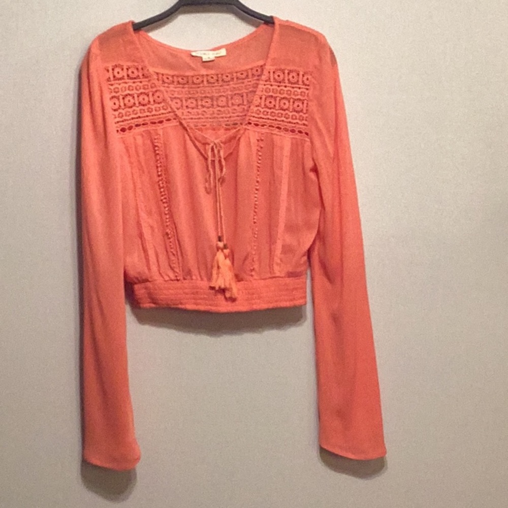 Double Zero coral bohemian blouse size small